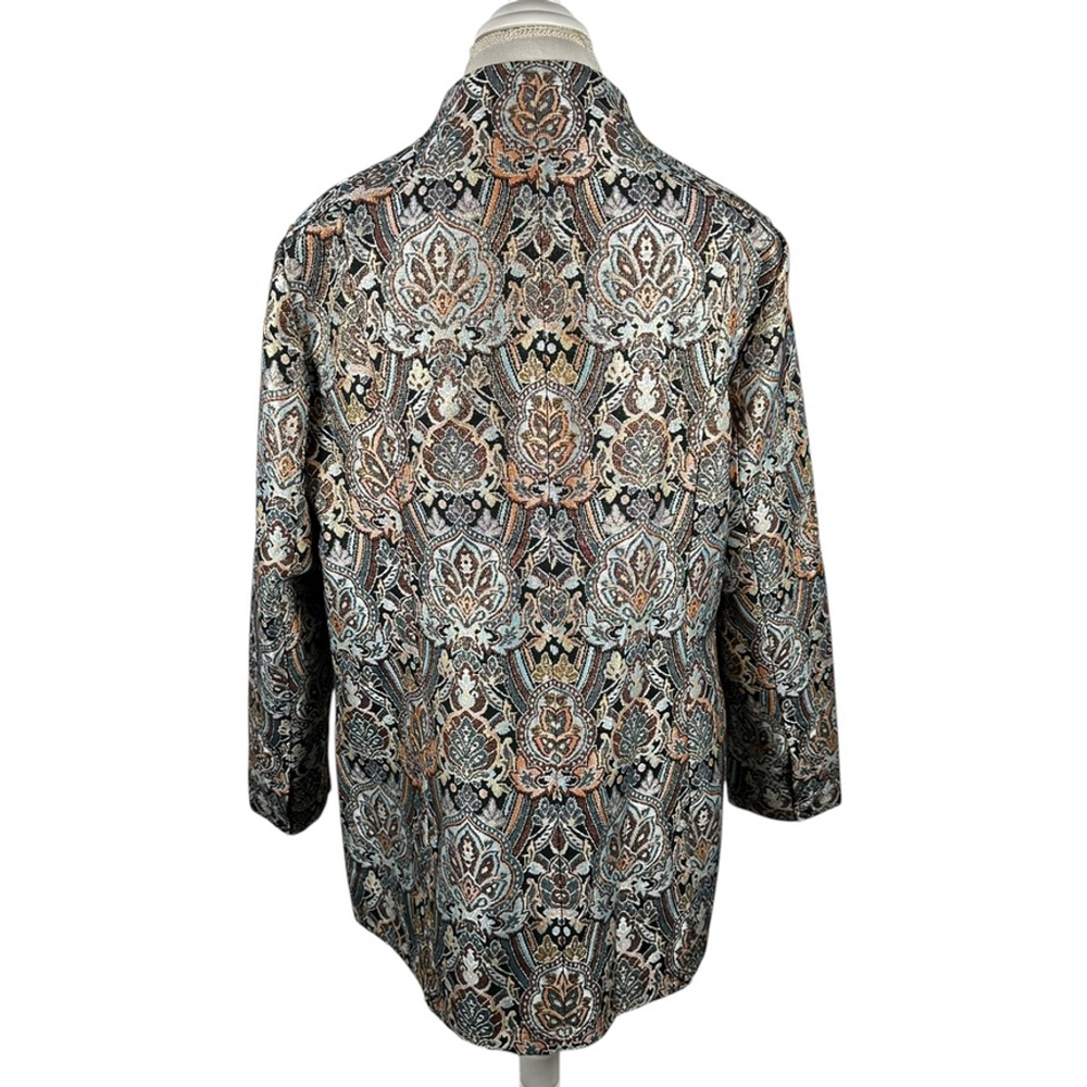 Soft Surroundings Venezia Paisley Metallic Jacket Elegant Evening Multi Size XL - Picture 6 of 11